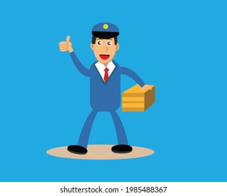 Illustration vektor graphic of postman character. Perfect for children's magazine books to get to know various kinds of professions.