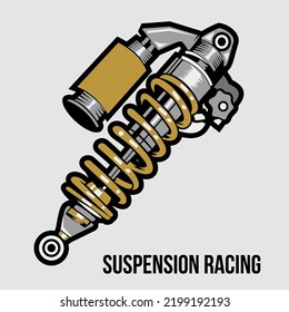 Illustration Vektor Graphic Of Shock Racing Motorcycle Vector Art Good For Sticker, T-shirt Design, Banner, Car Striping, Star Racing Number