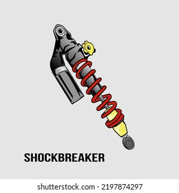 Vektorgrafik von Illustration-Vektorgrafik von thailook-Part-Motorrad-Shockbreaker Röhre gut für T-Shirts, Motorradgemeinde, Aufkleber,