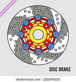 Vektorgrafik von Illustrationen mit dem modischen Design der Motorrad-Scheibenbremse, geeignet für Aufkleber, T-Shirts, Rückwürfe, Plakate