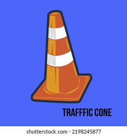 Illustration vektor graphic of TRAFFIC CONE ROAD MANUAL SYTEM perfect for t-shirt design, sticker design, striping, simulationr 