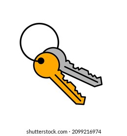 illustration vektor of key,Flat design.