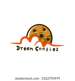 Illustration vektor Logo-Grafik von Cookies mit Cloud-Line-Kunst