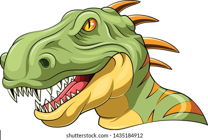 illustration of velociraptor head mascot