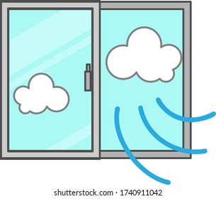 Illustration of ventilating with the window open