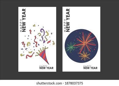 illustration verctor graphic of happy new year card, good for congratulating others