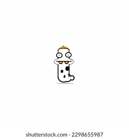 illustration, verctorgraphy of standing worms looks funny, very suitable for use as characters in comics, fairy tale books and suitable as an entertainment doll design for children.