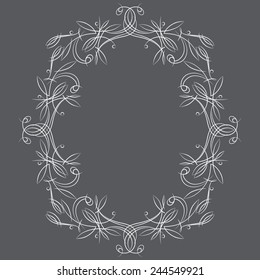 Illustration of vertical arrangement frame in white color on the gray background