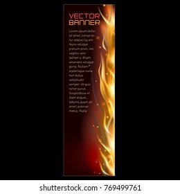 illustration of vertical fire flame banner