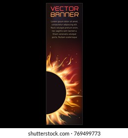 illustration of vertical fire flame banner