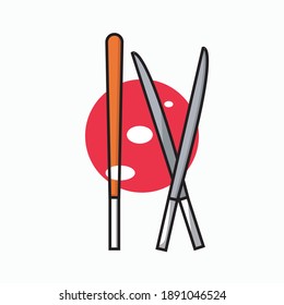 Illustration vertor art katana japan sword 