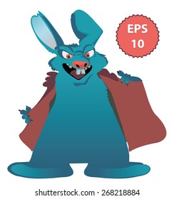 illustration of a very angry rabbit