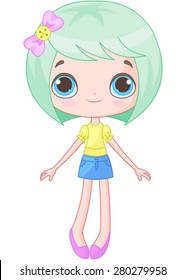Illustration of very cute doll