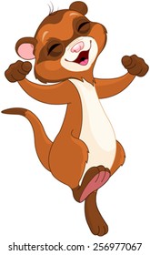 Illustration of very cute ferret