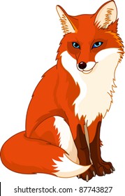 Illustration very cute fox