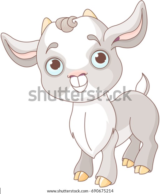 Illustration Very Cute Goat Stock Vector (Royalty Free) 690675214