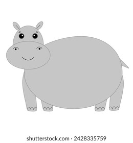 Illustration of very cute hippo calf