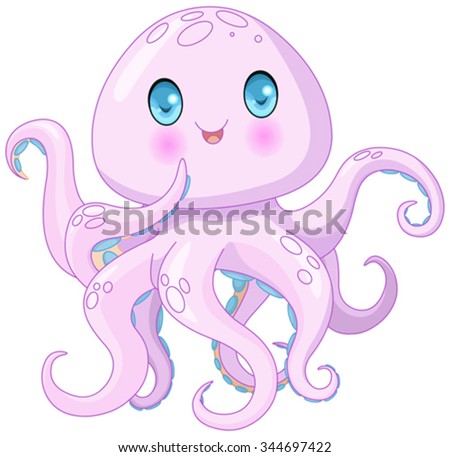 Illustration of very cute octopus 