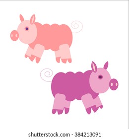 Illustration of very cute piggy. Vector EPS10.