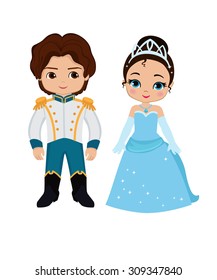 Illustration of very cute Prince and Princess