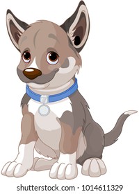 Illustration of very cute puppy dog