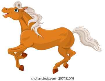 Illustration of very cute spirited horse