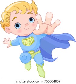 Illustration of very cute super baby boy 