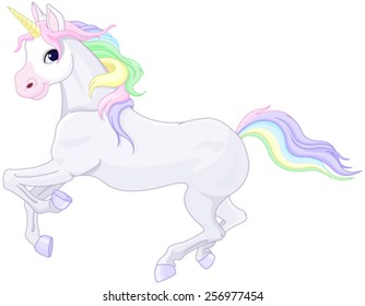 Illustration Very Cute Unicorn Stock Vector (Royalty Free) 256977454 ...