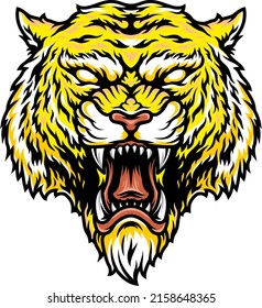 Illustration of a very dashing lion head combined with a perfect color radiates bright light