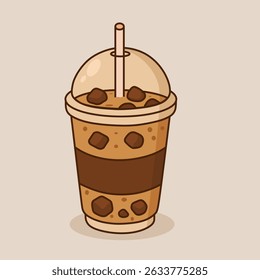 illustration of very fresh iced coffee