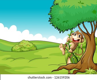 Illustration of a very happy monkey