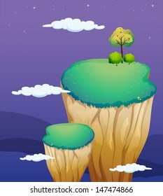 Illustration of a very high land formation