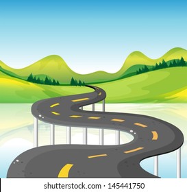 Illustration of a very narrow curve road