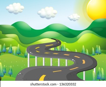 Illustration of a very narrow road