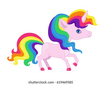 Illustration of a very nice rainbow unicorn.