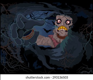 Illustration of very scary scarecrow