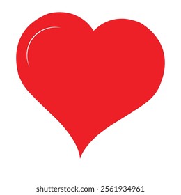 An illustration of very sharp romantic red heart clip art vector for valentines day or web icon. Isolated on white. High quality full editable eps file available.