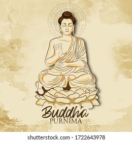 illustration Of Vesak Day or Buddha Purnima with nice and creative design illustration