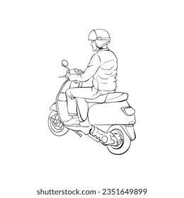 Illustration Vespa Bikers Suitetable for design t-shirt and brand 