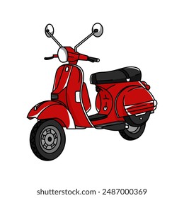 Illustration vespa vintage Isolated Flat