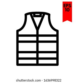 illustration of vest flat icon