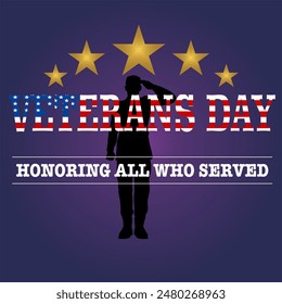 illustration of Veterans Day, to honor the services of heroes who fought to defend their homeland