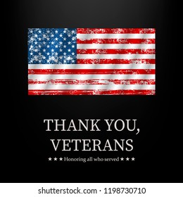 Illustration For Veterans Day, Thank You, Vector Graphic