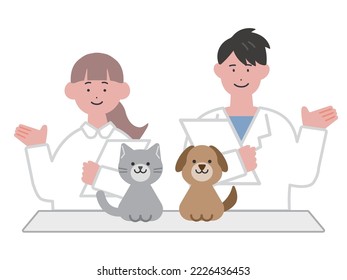 Illustration of a veterinarian giving a guide