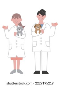 Illustration of a veterinarian giving a guide