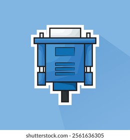 Illustration of VGA Head Cable in Flat Design