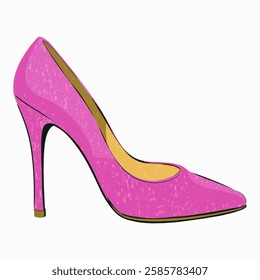 Illustration of a Vibrant Pink Stiletto Heel – Perfect for fashion and style blogs or advertisements.