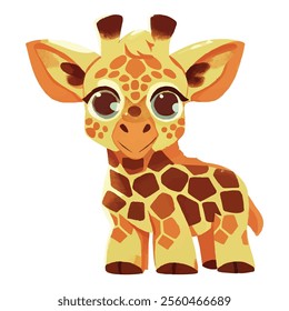 illustration of a vibrant-colored Giraffe, perfect for a children or kid theme
