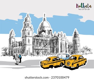 Illustration of Victoria Memorial Kolkata, west Bengal, Iindia