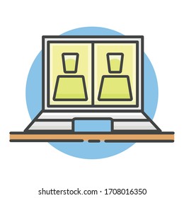 illustration of a video call at home to continue work